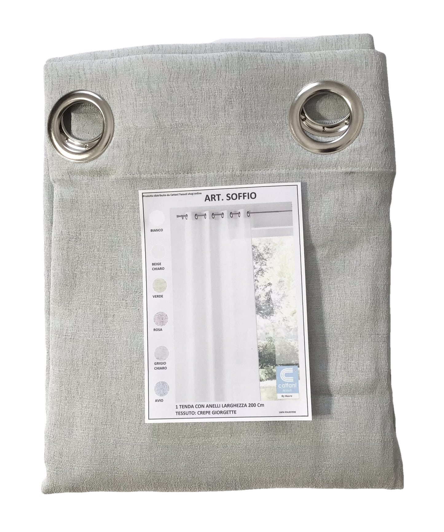 Voilage à oeillets - 1 panneau largeur maxi 200 - hauteur sur mesure - Tissu Crêpe Georgette - gris-art.809