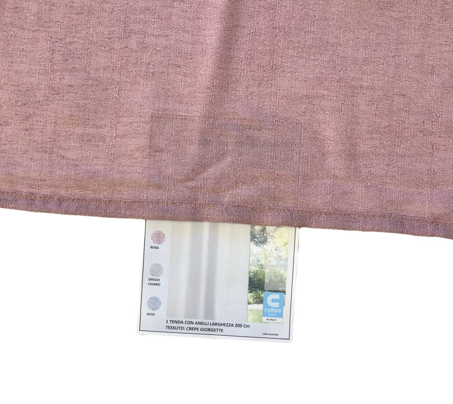 Voilage à oeillets - 1 panneau largeur maxi 200 - hauteur sur mesure - Tissu Crêpe Georgette - rose-art.808