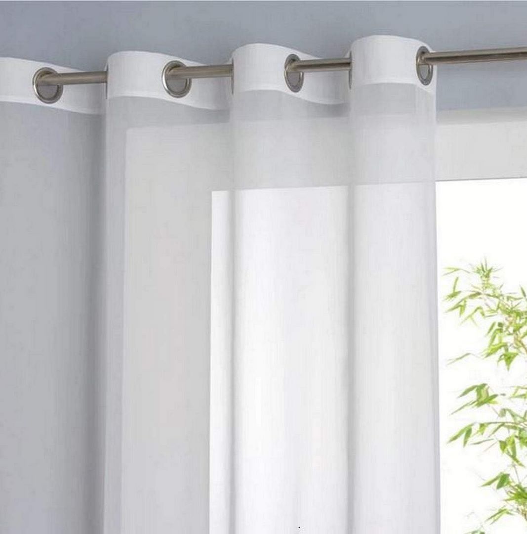 Voilage à oeillets - 1 panneau blanc - largeur 200 cm hauteur de 180 à 280 cm - rideaux salon chambre - art solibra