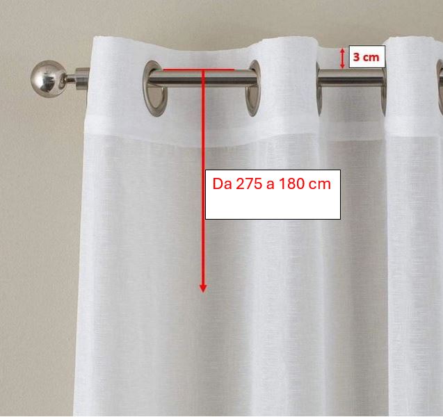 Voilage à œillets à tringle – Largeur maxi 200 cm – Hauteur sur mesure – Tissu brodé