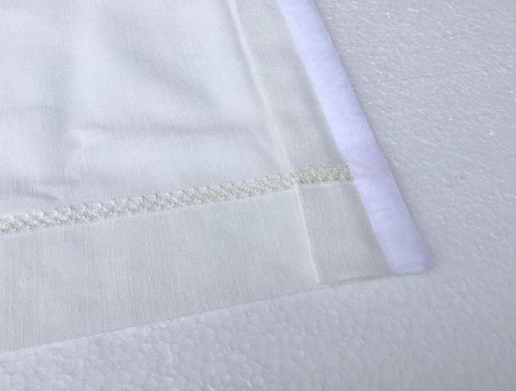 Voilage vitrage avec Ruban auto-agrippant - largeur de 30 à 120 cm - tissu polyester blanc effet lin - art.604