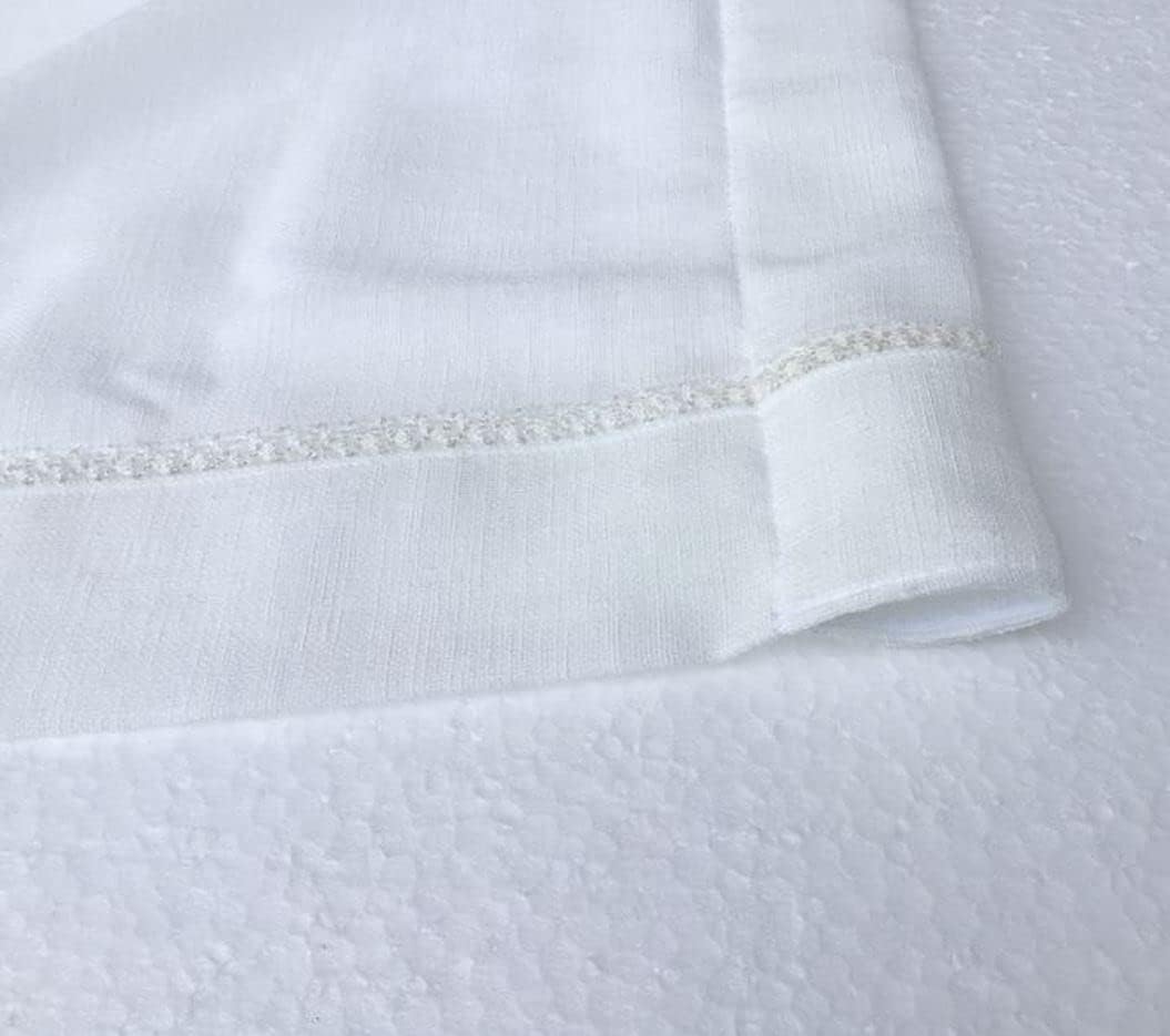 Voilage vitrage avec Ruban auto-agrippant - largeur de 30 à 120 cm - tissu polyester blanc effet lin - art.604
