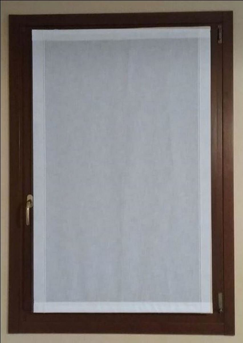 Voilage vitrage avec Ruban auto-agrippant - largeur de 30 à 120 cm - tissu polyester blanc effet lin - art.604