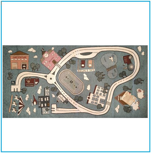 Tapis de jeu pour enfants 80x150 cm - coloris bleu
