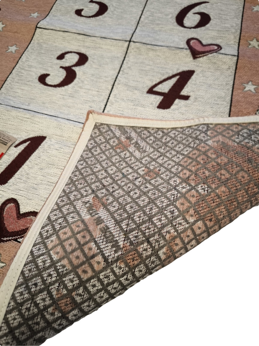 Tapis d'éveil fille 80x150 cm - rose saumon