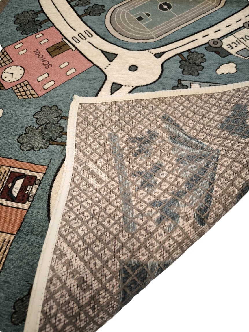 Tapis de jeu pour enfants 80x150 cm - coloris bleu