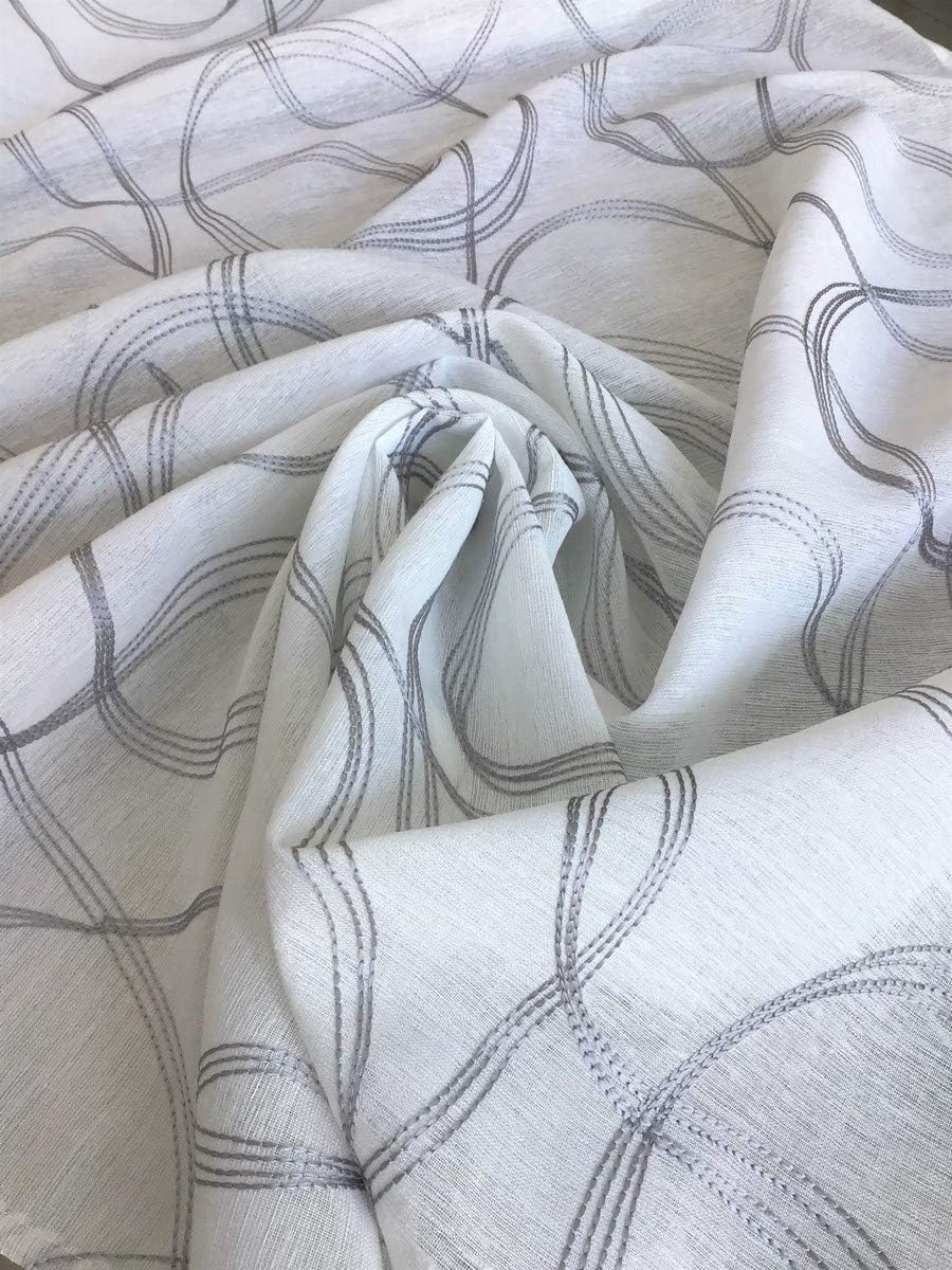 Paire de voilages vitrage - passe-tringle- largeur 60-80-90 cm - Tissu broderie - longueur personnalisée  - art.510
