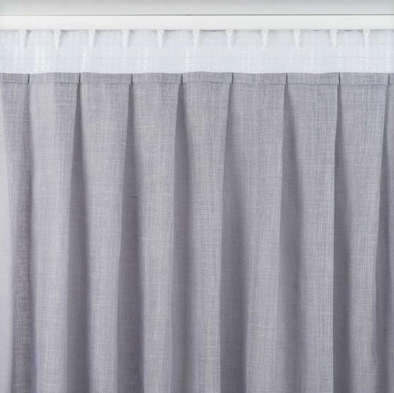 Voilage intérieurs sur mesure avec finition plis simples cousus  - gris-art.400