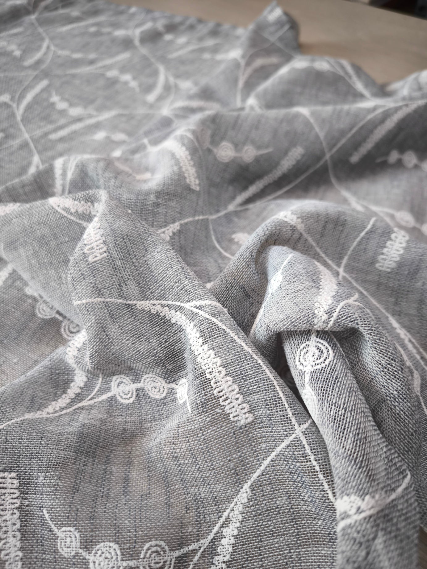 Paire de voilages vitrage sur mesure  | Largeur 65-90 cm | Couleurs disponibles : Lin et Gris | Art. Giulia