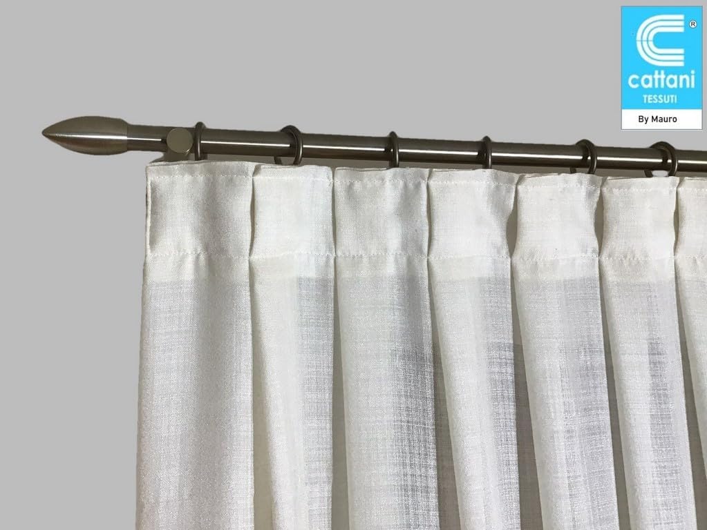 Voilage intérieurs sur mesure avec finition plis simples cousus - coloris blanc - art.402