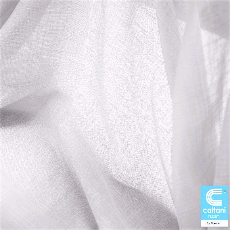 Tissu pour rideaux en mélange lin-polyester – Vendu au mètre – Blanc – Art. 902