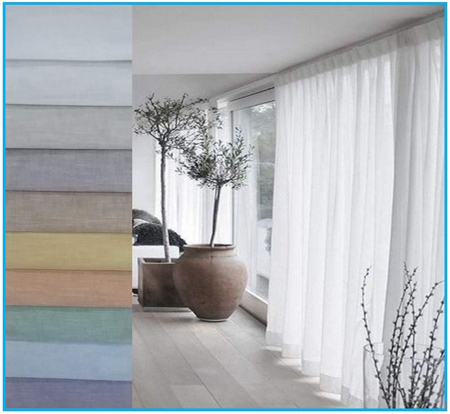 Tissu pour rideaux au mètre - 100% polyester effet lin - hauteur du tissu 320 cm - art.903