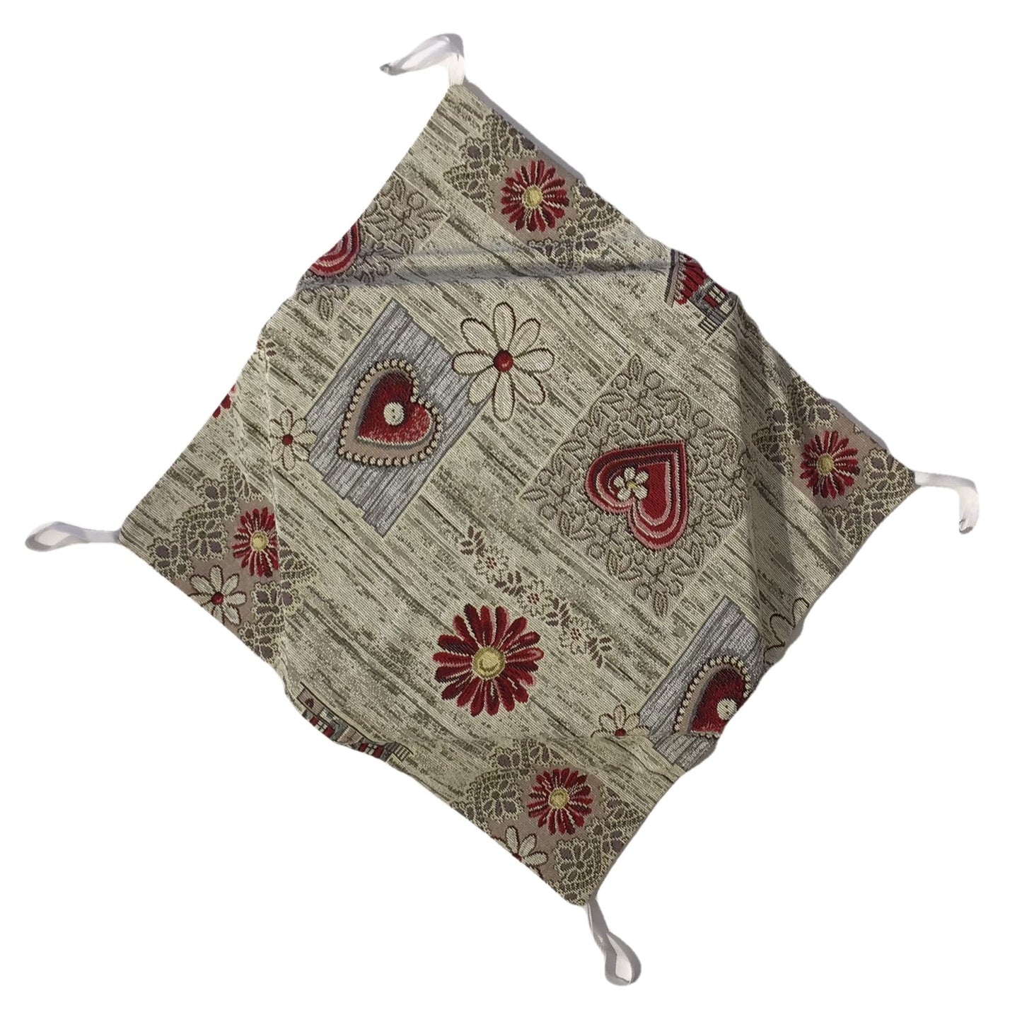 Galettes de chaise à rabats de cuisine - Set 4/6 Coussins - Tissu Gobelin -  couleur taupe - Tissu Gobelin - art.Badia