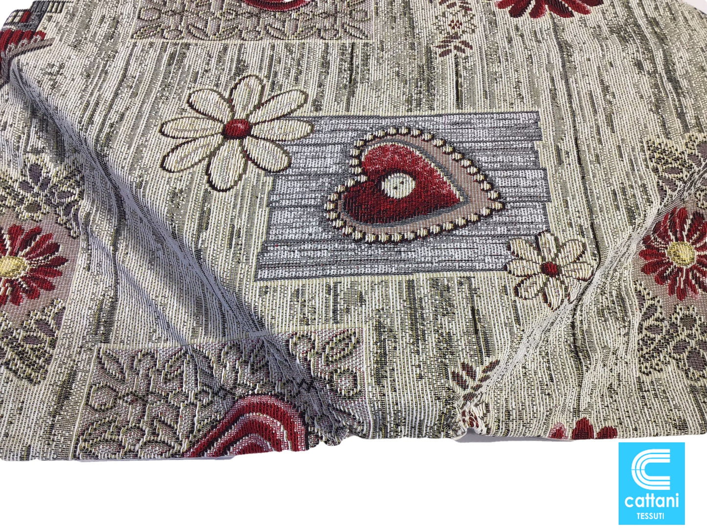 Galettes de chaise à rabats de cuisine - Set 4/6 Coussins - Tissu Gobelin -  couleur taupe - Tissu Gobelin - art.Badia