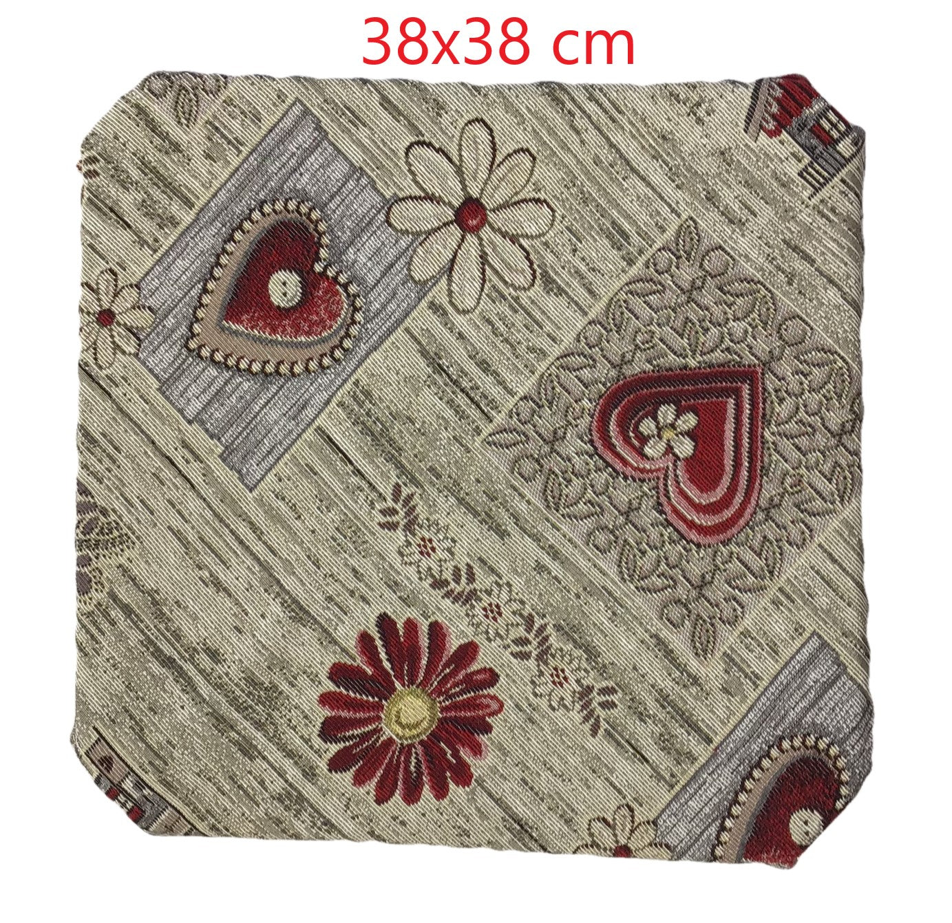 Galettes de chaise à rabats de cuisine - Set 4/6 Coussins - Tissu Gobelin -  couleur taupe - Tissu Gobelin - art.Badia