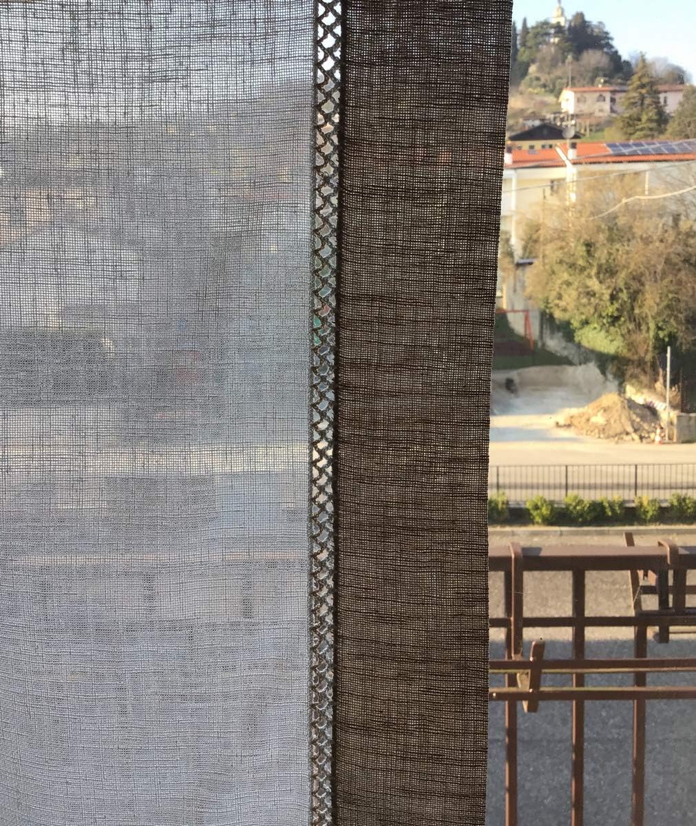 Tessuto tenda vetro effetto lino bianco naturale che lascia filtrare la luce