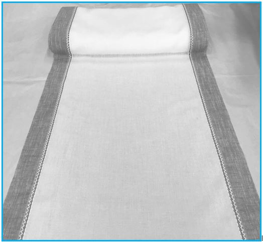 Tissu au Mètre blanc/gris, pour voilage vitrage , brise-bise, panneau japonais, stores romains Largeur de 40 à 90 cm -art.111