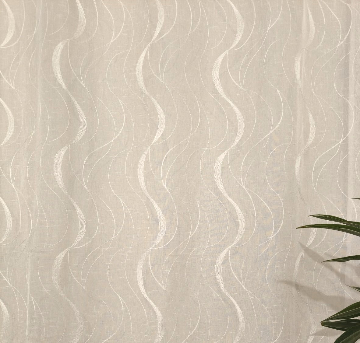 Voilage à œillets pour tringle – Largeur maxi 200 cm – Hauteur sur mesure – Tissu brodé – Art. Wave