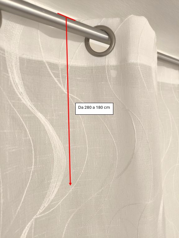 Voilage à œillets pour tringle – Largeur maxi 200 cm – Hauteur sur mesure – Tissu brodé – Art. Wave