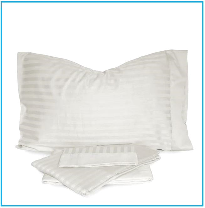 Parure de lit double maxi en satin pur coton - coloris beige clair