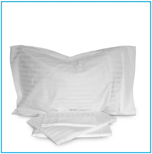 Parure de lit double maxi en satin pur coton - coloris blanc