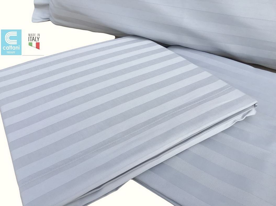 Parure de lit double maxi en satin pur coton - coloris gris clair