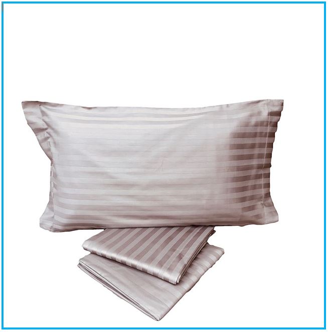 Parure de lit double maxi en satin pur coton - Taupe