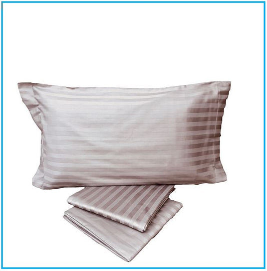 Parure de lit double maxi en satin pur coton - Taupe