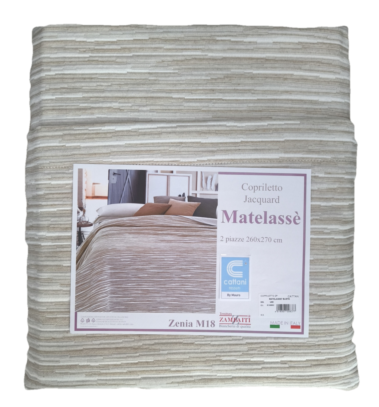 Couvre-Lit Double Mi-Saison Et Été - Tissu Jacquard Matelassé - Beige