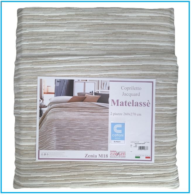 Couvre-Lit Double Mi-Saison Et Été - Tissu Jacquard Matelassé - Beige